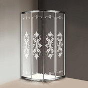 Cezares Giubileo Душевой уголок 90x90x195h см, стекло прозрачное с рисунком 6 мм, цвет: хром GIUBILEO-R-2-90-SCORREVOLE-CP-Cr