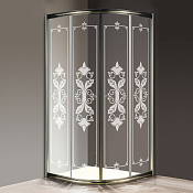 Cezares Giubileo Душевой уголок 90x90x195h см, стекло прозрачное с рисунком 6 мм, цвет: бронза GIUBILEO-R-2-90-SCORREVOLE-CP-Br