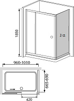 Душевой уголок RGW Classic CL-45 (960-1010)x700x1850 профиль хром 04094507-11