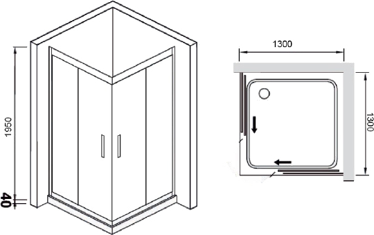 Душевой уголок RGW Hotel HO-312 130x130 см с полками 030631233-11