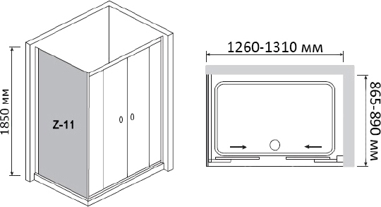 Душевой уголок RGW Classic CL-43 (1260-1310)x900 040943139-11