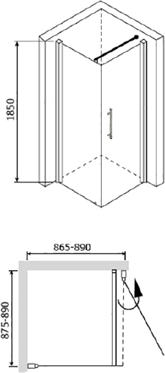 Душевой уголок RGW Passage PA-33 900х900х1850 04083399-11