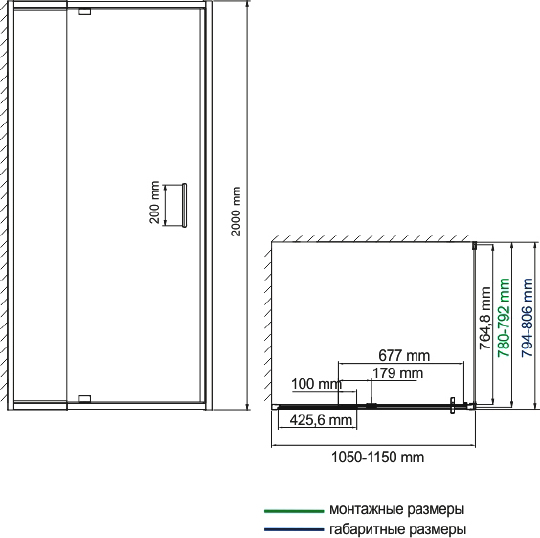 Душевой уголок Wasserkraft Berkel  110x80 см 48P14