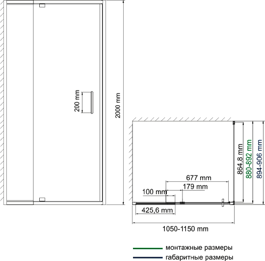 Душевой уголок Wasserkraft Berkel  110x90 см 48P15