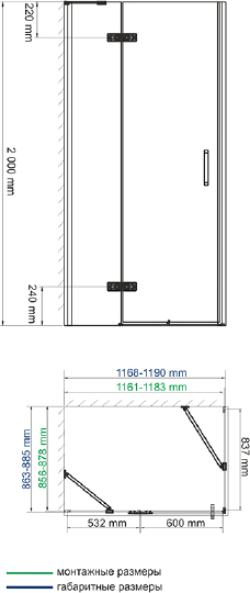 Душевой уголок Wasserkraft Aller  120x90 см 10H07L