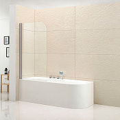 Cezares Eco Шторка на ванну 81,5x140h см, прозрачное стекло 6 мм, цвет: хром ECO-O-V-1-80/140-C-Cr