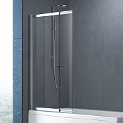 Cezares Slider Шторка на ванну 89x150h см, прозрачное стекло 5 мм, цвет: хром SLIDER-VF-11-90/150-C-Cr