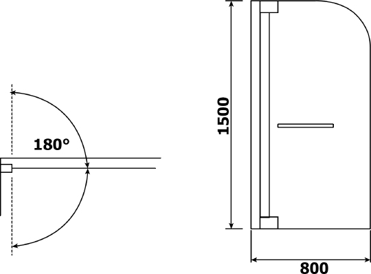 Шторка на ванну RGW Screens SC-02 800x1500 с ручкой 03110208-11