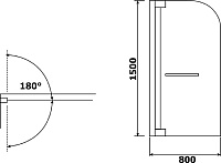 Шторка на ванну RGW Screens SC-02 800x1500 с ручкой 03110208-11