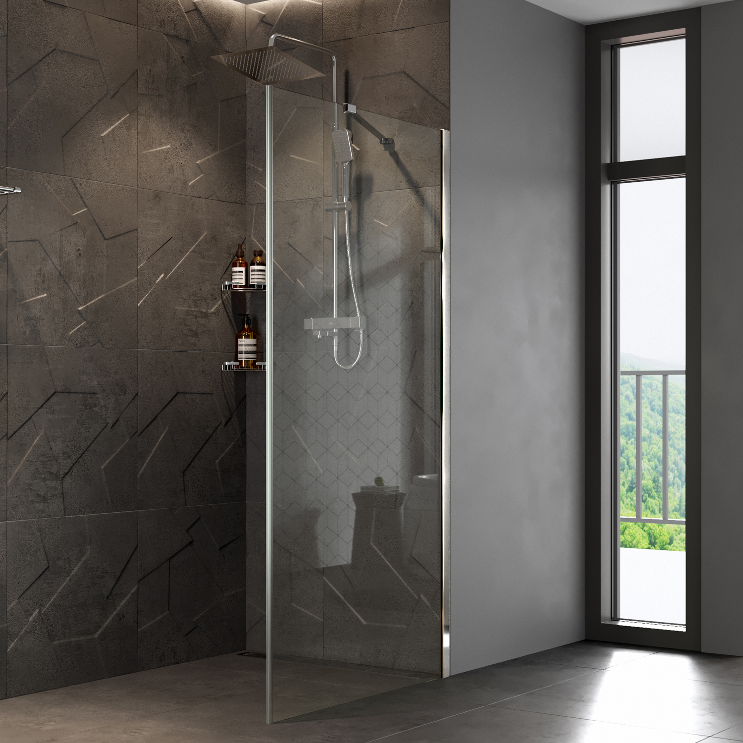 Wasserkraft Aller Обратная панель 80х200h, профиль хром, стекло прозрачное 10H06-RP80