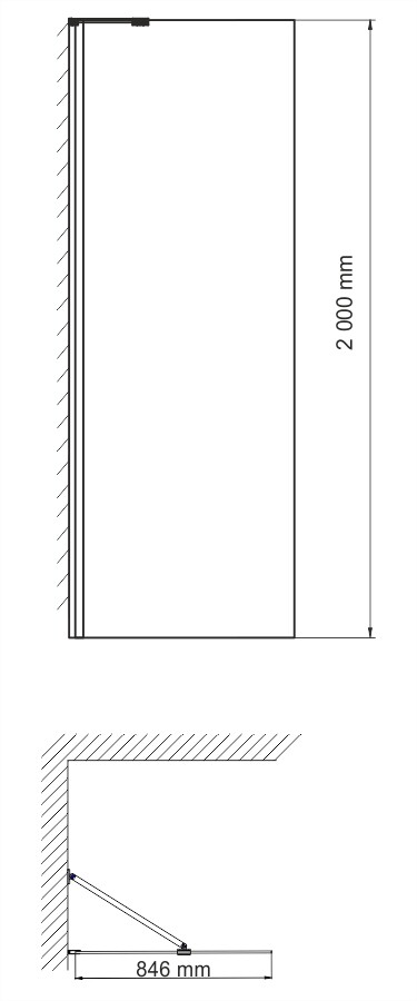 Wasserkraft Aller Обратная панель 90х200h, профиль хром, стекло прозрачное 10H07-RP90