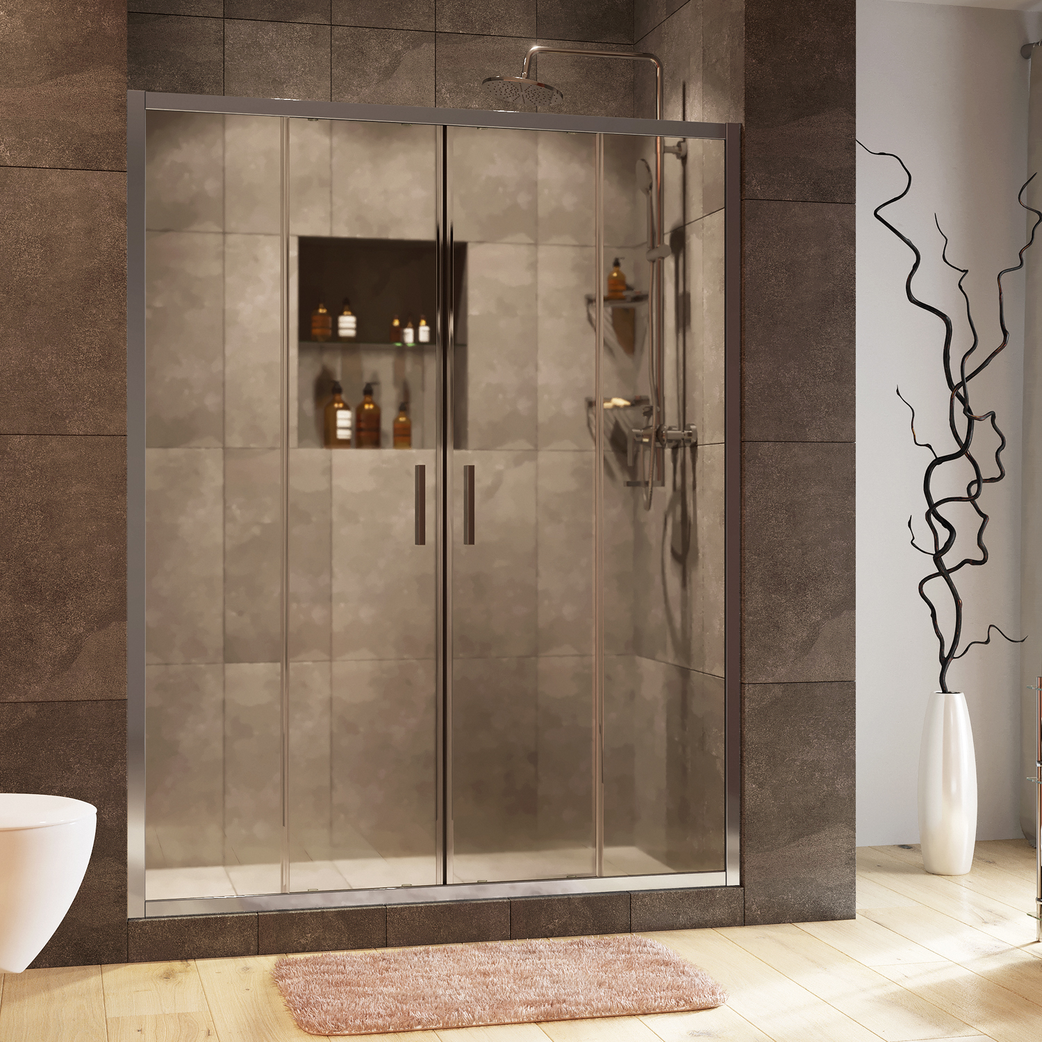 Wasserkraft Lippe Душевой уголок 150х190h, профиль хром глянцевый, стекло прозрачное 45S08