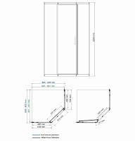 Wasserkraft Naab Душевой уголок, профиль хром 86S11