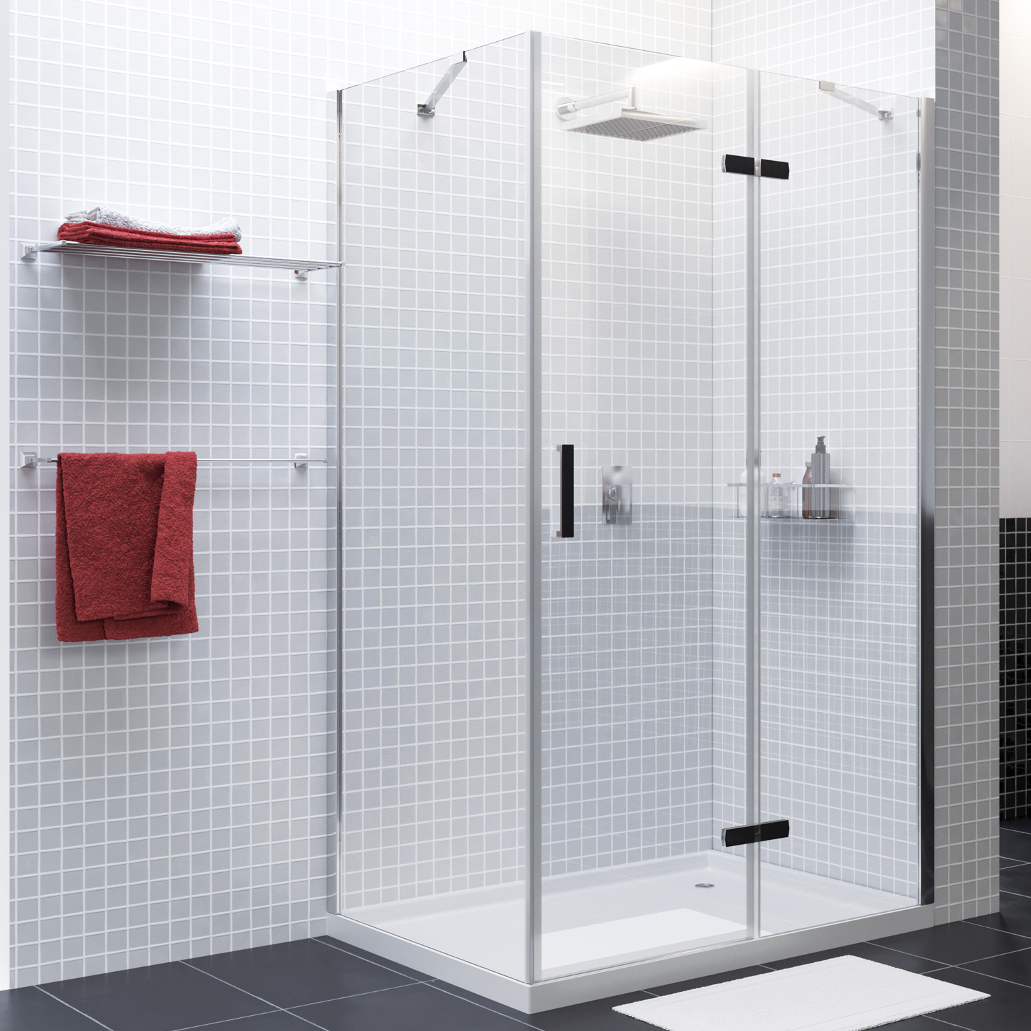 Wasserkraft Aller Душевой уголок 120х200h, профиль комбинир. покрытие, стекло прозр. 10H06RBLACK