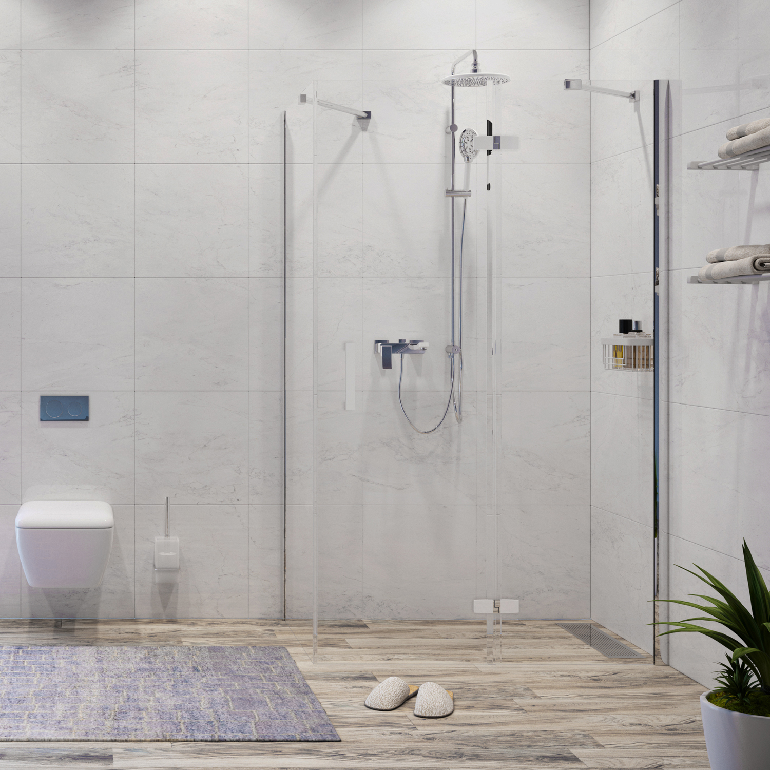 Wasserkraft Aller Душевой уголок 120х200h, профиль комбинир. покрытие, стекло прозр. 10H07RWHITE