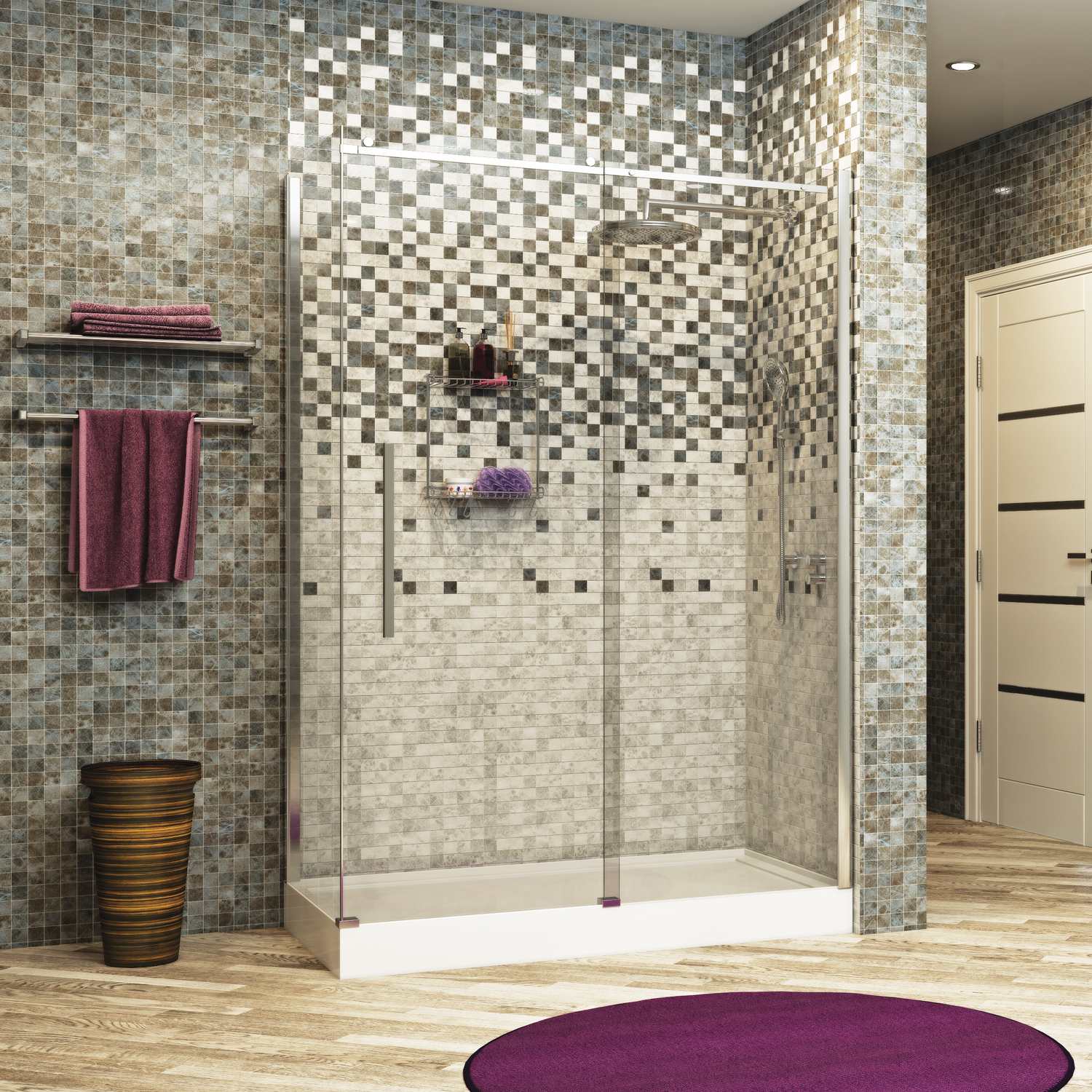 Wasserkraft Dinkel Душевой уголок 130х200h, профиль хром глянцевый, стекло прозрачное 58R32