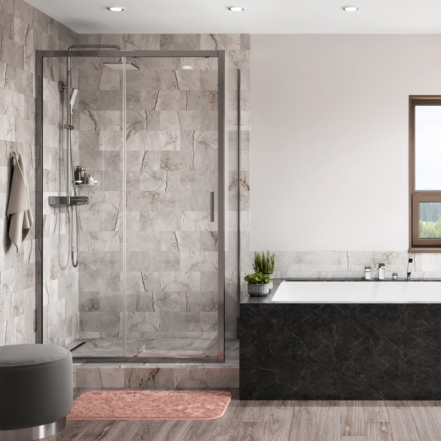 Wasserkraft Main Душевой уголок 120х200h, профиль хром глянцевый, стекло прозрачное 41S06