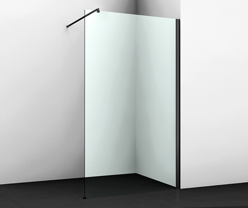 Wasserkraft Abens Душевая перегородка 120х200h, профиль черный, стекло прозрачное 20W40