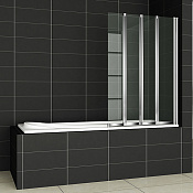 Cezares Pratico Шторка на ванну 100x140h см, рифленное стекло 5 мм, цвет: хром PRATICO-V-4-100/140-P-Cr-R