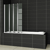 Cezares Pratico Шторка на ванну 100x140h см, рифленное стекло 5 мм, цвет: хром PRATICO-V-4-100/140-P-Cr-L