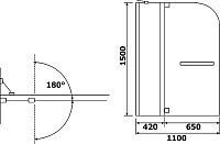 Шторка на ванну RGW Screens SC-03 1100x1500 с ручкой 03110311-11