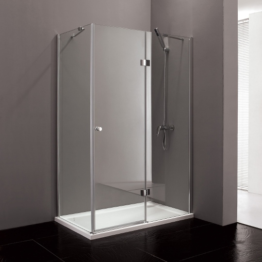 Cezares Verona Душевой уголок правый 100x80x195h см, стекло рифленное 6 мм, цвет: хром VERONA-W-AH-1-100/80-P-Cr-R