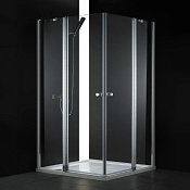 Cezares Elena Душевой уголок 120x120x195h см, стекло прозрачное 6 мм, цвет: хром ELENA-W-A-22-120-C-Cr