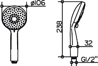 Keuco Elegance New Душевая лейка цвет: хром 51680 010300