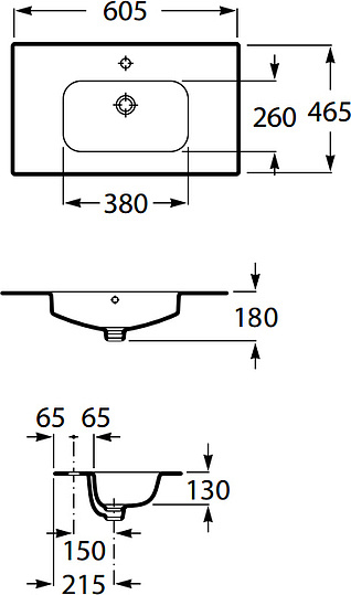 Roca Victoria Раковина накладная 60,5х46,5 см, с переливом, без д/к, цвет: белый глянцевый 32782100Y