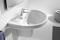 Roca Victoria Раковина подвесная 56х46 см, с переливом, без донного клапана, цвет: белый глянцевый 32739300Y