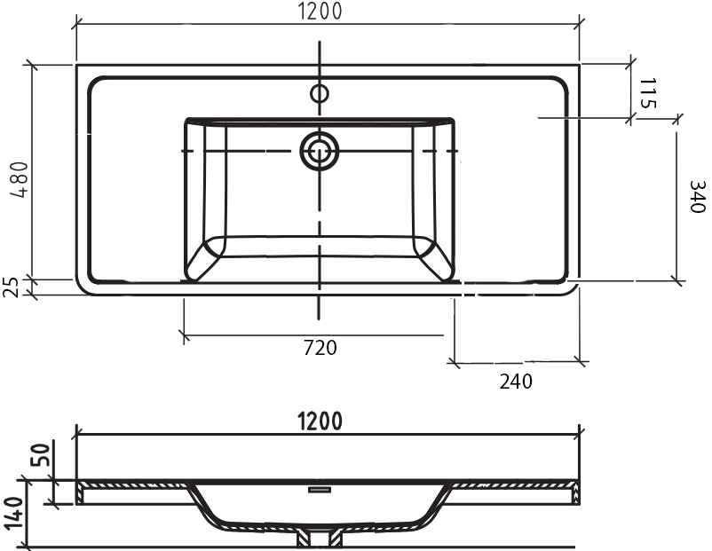 Мебельная раковина BelBagno Energia-N 120 EA-1200-LVB