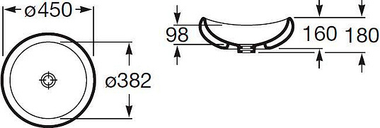 Roca Urbi Раковина чаша 45х45х18h см, без перелива, цвет: белый глянцевый 327225000