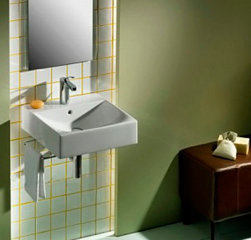 Roca Diverta Раковина подвесная 47х44 см, с переливом, без донного клапана, цвет: белый глянцевый 327111000