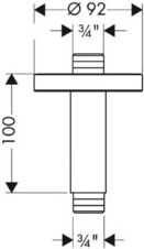 Hansgrohe Кронштейн потолочный 10 см, цвет: хром 27418000