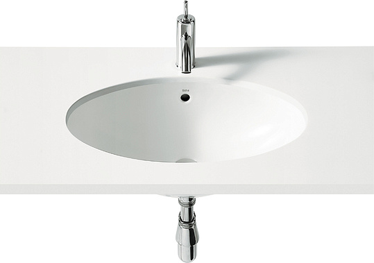 Roca Berna Раковина встраиваемая снизу 62х39 см, с переливом, без д/к, цвет: белый глянцевый 327899000