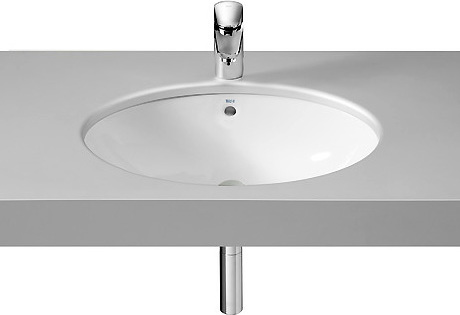 Roca Berna Раковина встраиваемая снизу 62х39 см, с переливом, без д/к, цвет: белый глянцевый 327899000