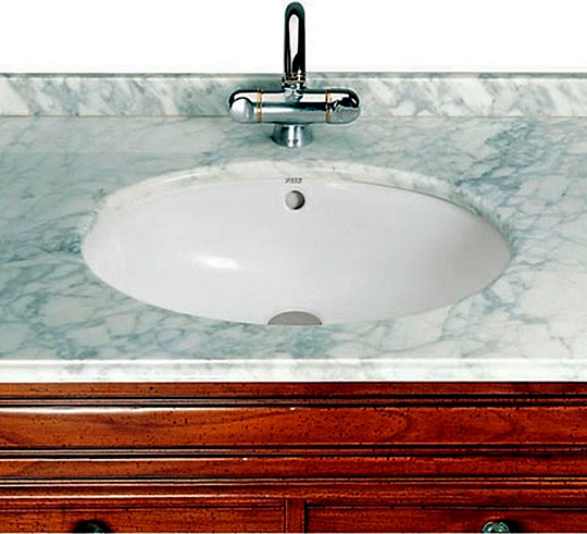 Roca Berna Раковина встраиваемая снизу 62х39 см, с переливом, без д/к, цвет: белый глянцевый 327899000