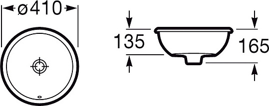 Roca Foro Раковина встраиваемая снизу d41 см, без перелива, цвет: белый глянцевый 327884000