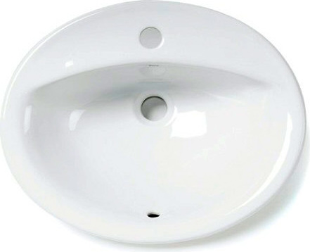 Roca Rodeo Раковина встраиваемая сверху 52х41 см, с переливом, без д/к, цвет: белый глянцевый 327866000