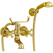 Cisal Arcana Ceramic Смеситель для ванны накладной, с душевым комплектом, цвет: 24k gold AC00012024