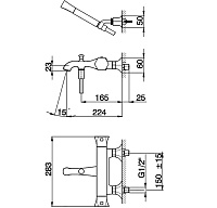 Cisal Cherie Смеситель термостатический для ванны накладной, с душевым комплектом, цвет: 24k gold CED2701024