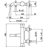 Cisal Cherie Смеситель термостатический для ванны накладной, цвет: 24k gold CET2701024