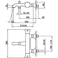 Cisal Cherie Смеситель термостатический для ванны накладной, цвет: chrome CET2701021
