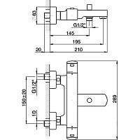 Cisal Roadster Смеситель термостатический для ванны накладной, цвет: chrome RRT2701021