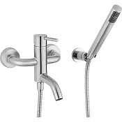 Cisal Xion Смеситель для ванны накладной, с душевым комплектом, цвет: inox XI000124D1