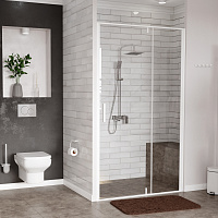 Wasserkraft Neime Душевая дверь 90х200h, профиль белый матовый, стекло прозрачное 19P04
