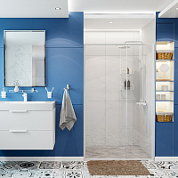 Wasserkraft Rhin Душевая дверь 120х200h, профиль белый матовый, стекло прозрачное 44S05