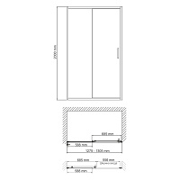 Wasserkraft Main Душевая дверь 130х200h, профиль хром глянцевый, стекло прозрачное 41S30