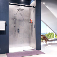 Wasserkraft Alme Душевая дверь 130х200h, профиль хром, стекло прозрачное 15R30