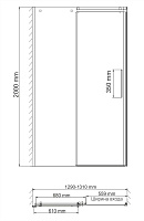 Wasserkraft Alme Душевая дверь 130х200h, профиль хром, стекло прозрачное 15R30